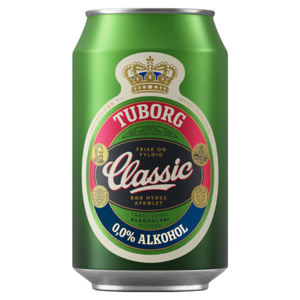 Tuborg Classic 0.0%  - Alkoholfri | Kasse af 24 dåser